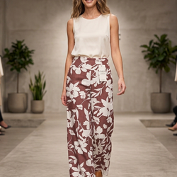 Soft Flare Pants Flower Style J25MX553