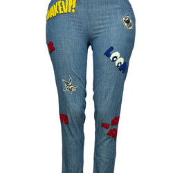 Patches Baggy Jeans Finish Long Pants