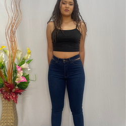 Long Tesoro Open Waist Dark Blue Jeans 2675