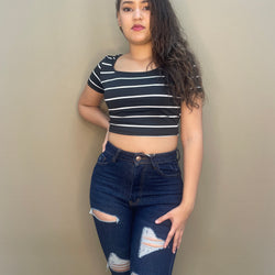 Stripe Slinky Crop Top
