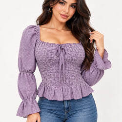 Picnic Design Ruffle Crop Top