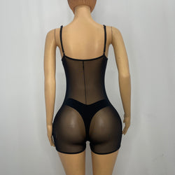 Mesh Short Thin Strap Dress 1245
