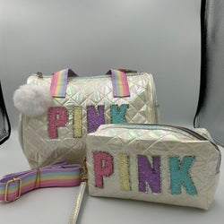 PINK Tote Iridescent 2pcs Bag