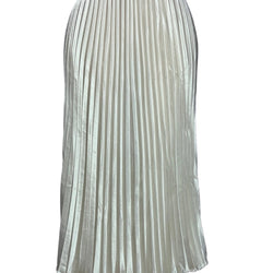 Pleated Long White Skirt