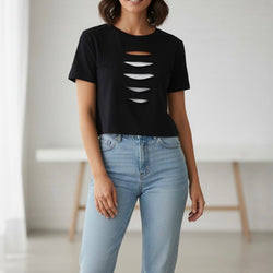 Cut Up Front Crop Top