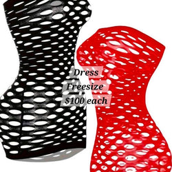 Mesh Big Hole Tube Dress