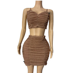 Ruched Crop Top An Skirt