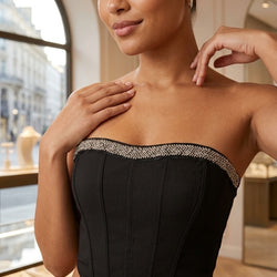Sparkling Tube Top Diamond Shimmer On Bottom