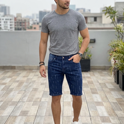 Men Dark Blue Denim Shorts TS 375