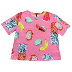 Fruit Print Crop Tee