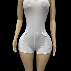 White Cargo Romper