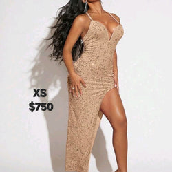 Split Thigh Sequin Cami Dress