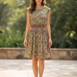Ruffle Paisley Bloom Dress