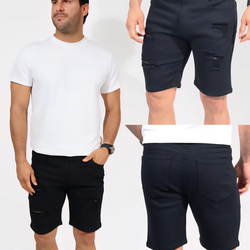 MSO 6821 Men Black Cut Up 3/4