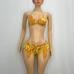 Yellow/Orange Swirl Panty Pants And Top