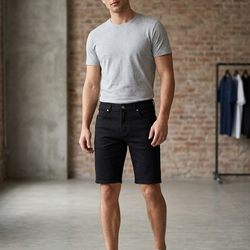 Men 3/4 Black Pants  0964
