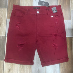 3524 Men Hyper Denim Burgundy 3/4 Pants