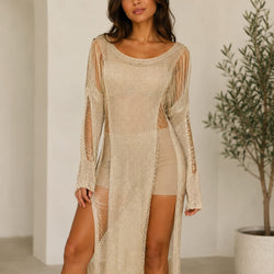 Crochet Gold Dress (Large) 1260