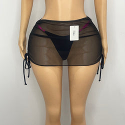 Z Mesh Short Skirt With Adjustable String (Black/Small)