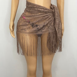 Z Mesh Tan Wrap Skirt