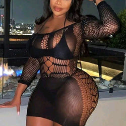 Mesh Net Overlay Dress