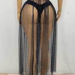 Mesh Long Skirt With Glitter Sparkles (Medium)1269