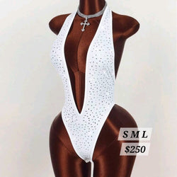 Studded V Front Onesie