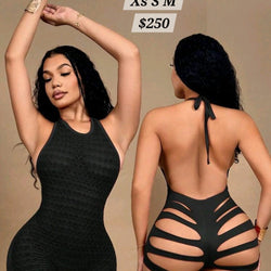 Halter Back Cut Up Romper