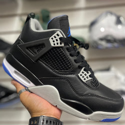 Jordan 4 Black/Grey/Blue Adult Men Sneakers