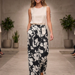 Soft Flare Pants Flower Style J25MX553