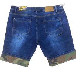 PF-1449 Men Cut Camo Fold 3/4 Jeans
