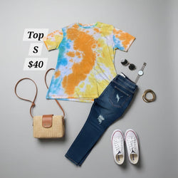 Multicoloured Tie Dye Tee Shirt