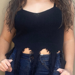 Crochet Strap Crop Top sw9626