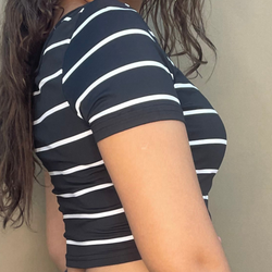 Stripe Slinky Crop Top