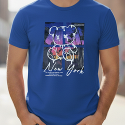 New York Teddy Bear Print Tee Shirt