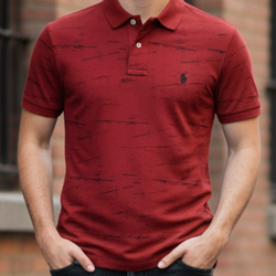 Polo Spacedye Button Up T Shirt