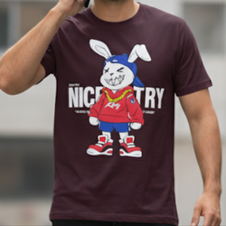 Nice Try Rabbit Print Men Tee Shirt