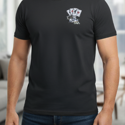 Skull Poker Print Tee Shirt