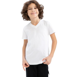 Best Value Kids V Neck White Tees