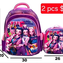 A Back To School Cartoon 16 inch Primary 2 pcs Backpack Set