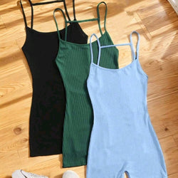 Strap Short Linear Rompers