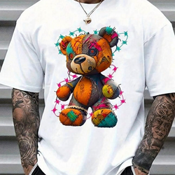 A Nick's Brand Distress Colour Bear Tee Shirt