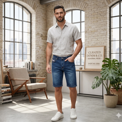 L-0427 Men Blue Ice Jeans