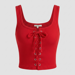 Immodel Red Lace Top