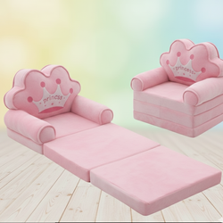 Plush Foldable Sofa Prince and Princess Chairs