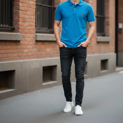 Polo Plain Color Button Up T Shirt