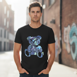 Active Bear Print Men T Shirt