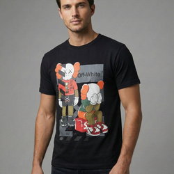 Off White Shy Pop Character Men Tee Shirt