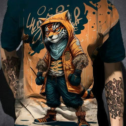 A Nick's Brand  Hood Tiger Tee Shirt