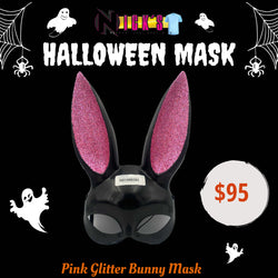Pink Glitter Ear Bunny Eye Mask